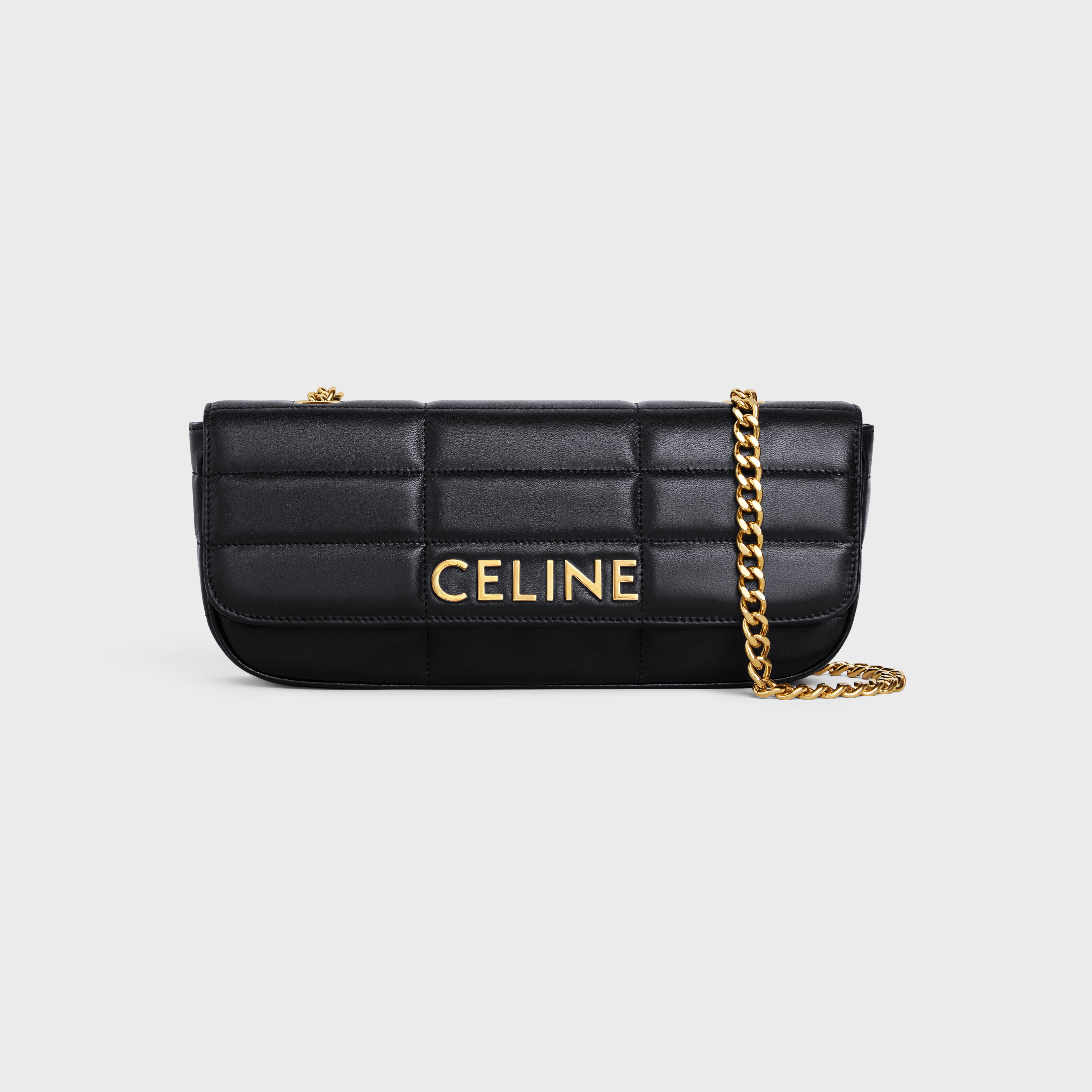 LONG CHAIN SHOULDER BAG MATELASSE MONOCHROME CELINE in Quilted Goatskin