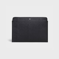 Portadocumentos de piel de becerro con textura granulada - Negro - 390 RUE SAINT-HONORE - 1 | CELINE