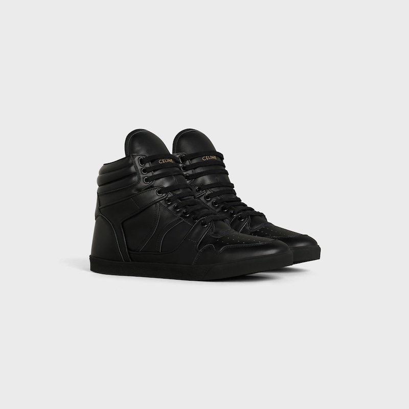 CELINE BREAK MID LACE UP SNEAKER in CALFSKIN AND LAMBSKIN - null 