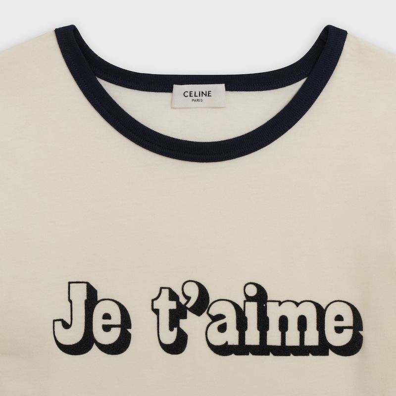 'Je t'aime' t-shirt in flocked cotton | CELINE
