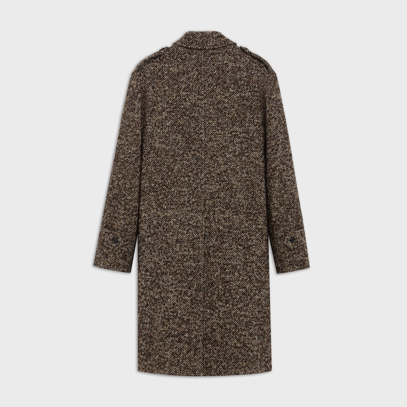 TUBE MAC COAT IN TWEED BLEND - null | CELINE