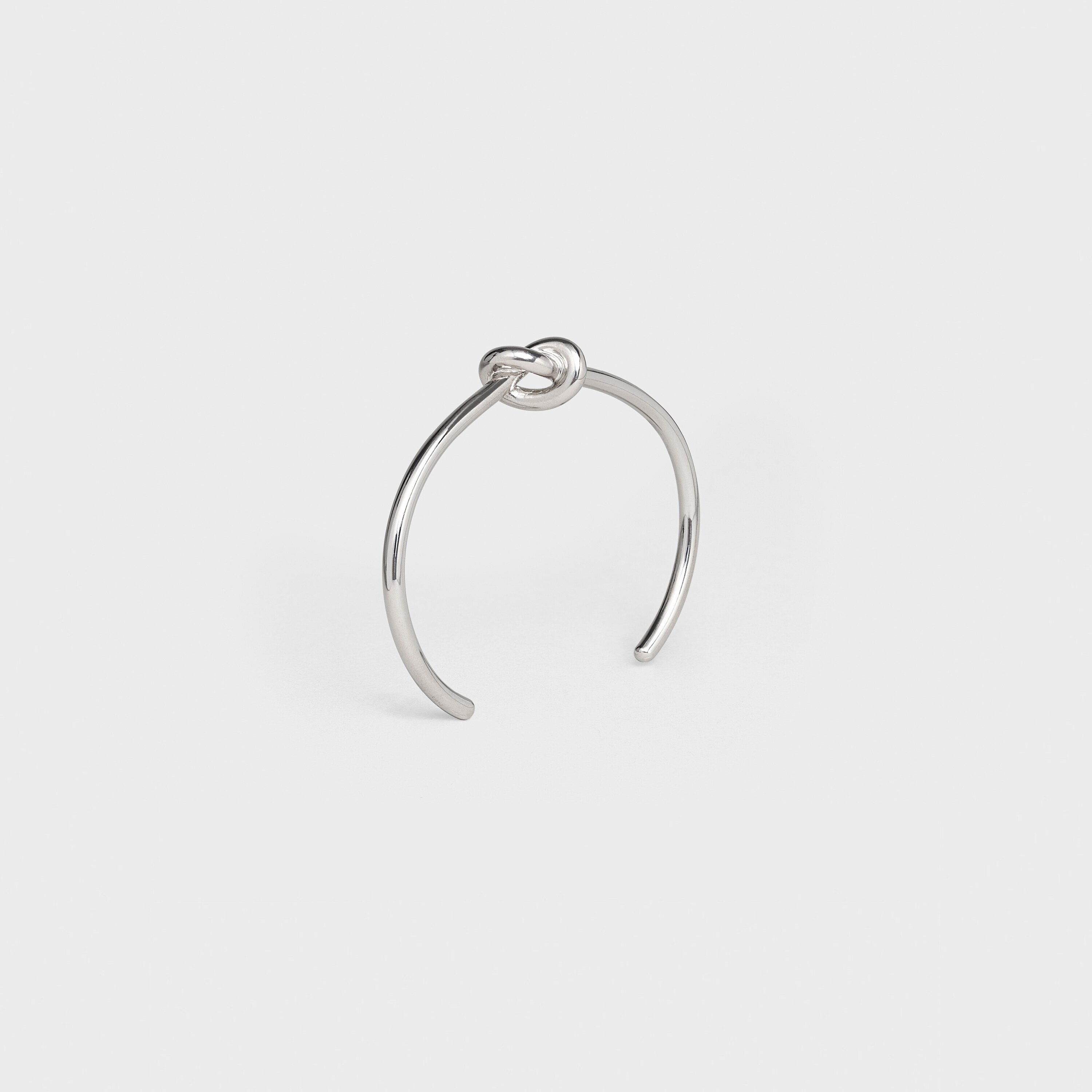 KNOT EXTRA-THIN BRACELET IN BRASS WITH RHODIUM FINISH - SILVER