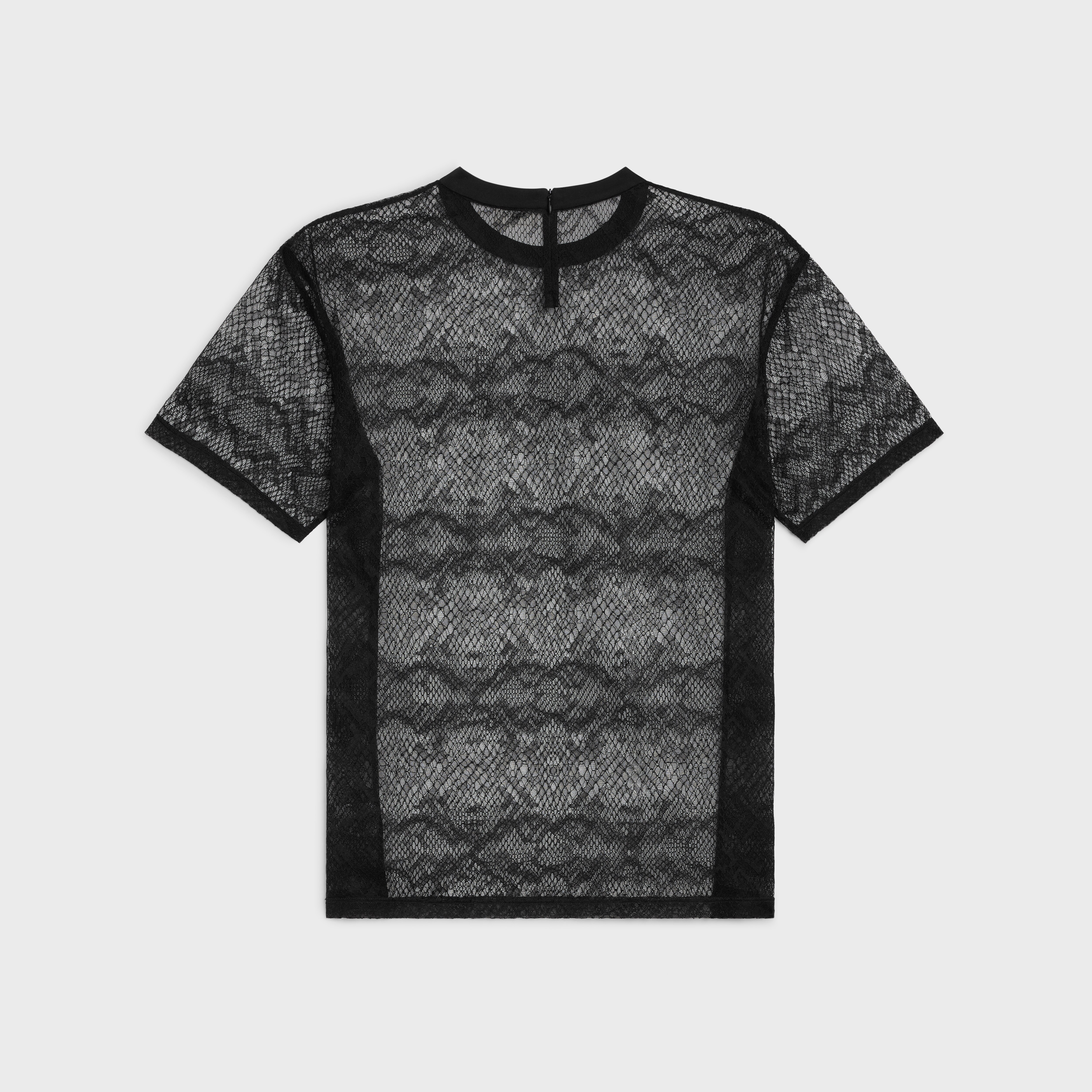 LOOSE T-SHIRT IN SNAKE LACE - BLACK | CELINE