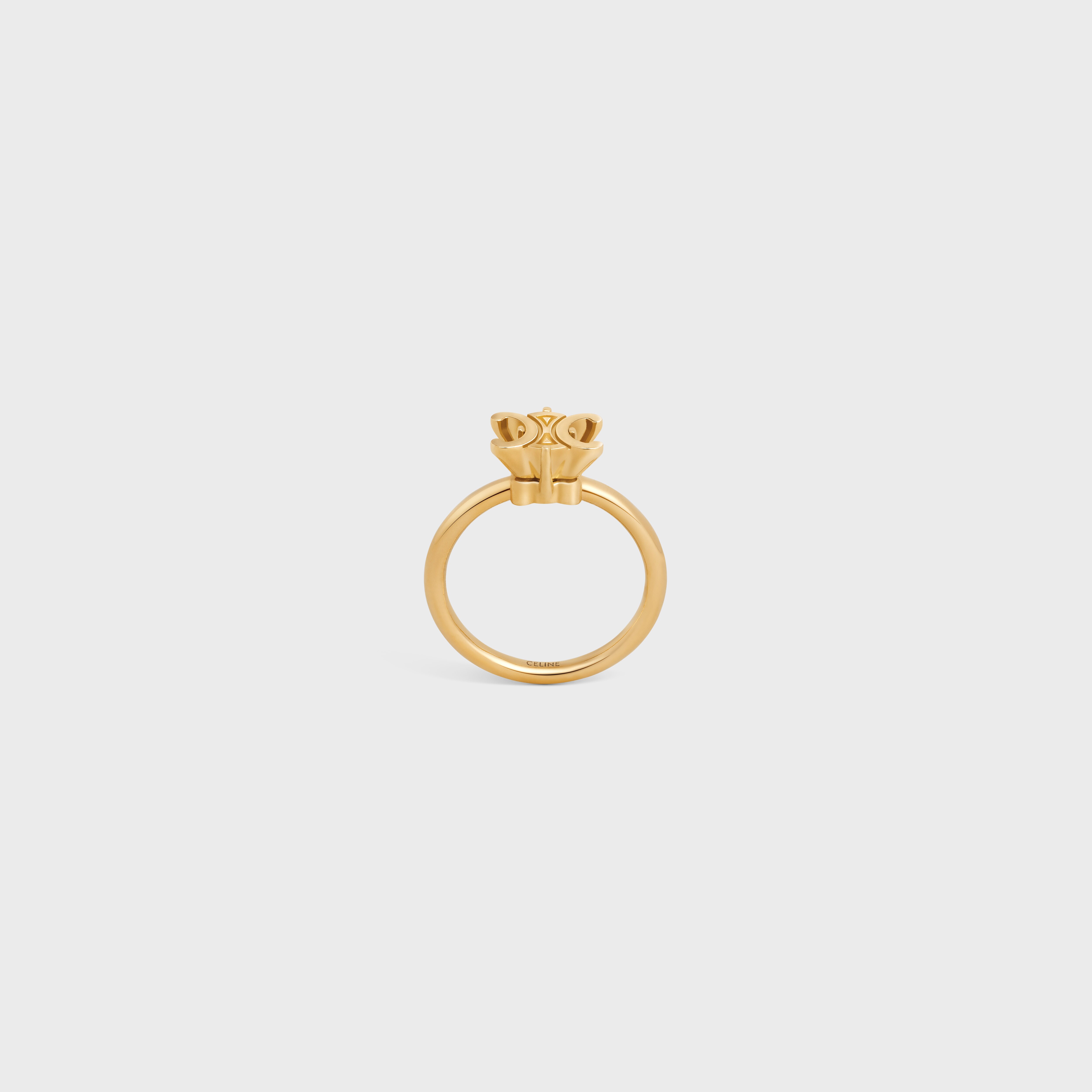 Triomphe Solitaire Ring in Brass with Gold Finish Triomphe Solitaire Ring in Brass with Gold Finish